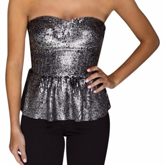 Rebecca Taylor sequin bustier top - Picture 1 of 2